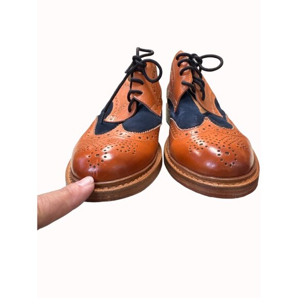 Paul Malone Palm beach Bradford men’s brown navy blue Oxford shoes 10 SKu 5302 - Picture 8 of 12